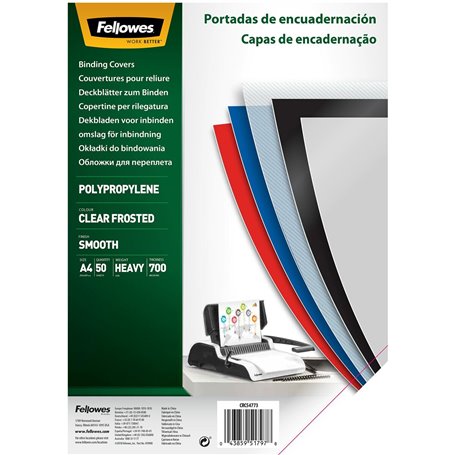 Fellowes 5477301 matériel de reliure A4 Polypropylène (PP) Transparent 50 pièce(s)
