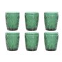 Set de Verres Home ESPRIT Vert Verre Avec relief 300 ml