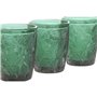 Set de Verres Home ESPRIT Vert Verre Avec relief 300 ml