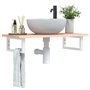 vidaXL Étagère de vasque murale acier et bois de chêne massif