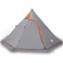vidaXL Tente de camping tipi 5 personnes gris imperméable