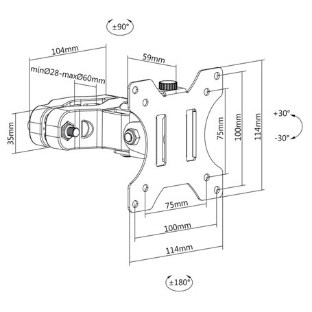Support de table d'écran MacLean MC-983 17" 32"