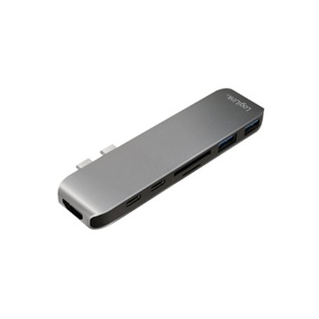 LogiLink UA0302 station d'accueil USB 3.2 Gen 1 (3.1 Gen 1) Type-C Aluminium