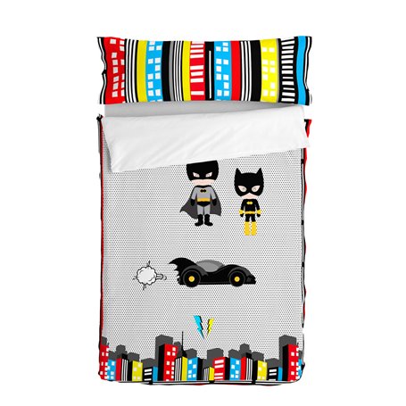 Housse de couette non rembourrée HappyFriday Mr Fox Bat Multicouleur 105 x 200 cm