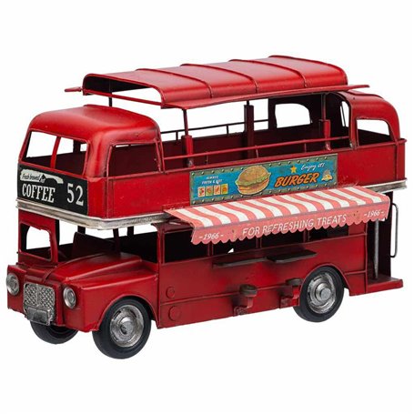 Figurine Décorative Alexandra House Living Rouge Fer ABS Le Bus 14 x 18 x 28 cm