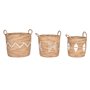 Set de basket DKD Home Decor Blanc Naturel Corde Herbier marin Boho 46 x 46 x 48 cm