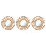 Ensemble de miroirs Home ESPRIT Naturel Raphia Verre Scandi 20 x 2 x 20 cm (3 Pièces)