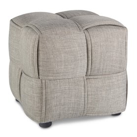 Tabouret cube rembourre gris