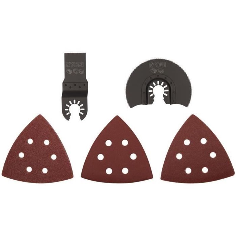 Image secondaire de RYOBI - Kit d'accessoires multitool 12 pieces (1 lame segment + 1 lame segment pour bois + 10 patins abrasifs) - RAKMT12