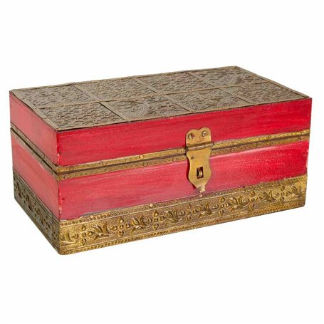 Boîte à bijoux Alexandra House Living Rouge Laiton Bois de manguier Bois MDF 11 x 9 x 20 cm