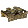 Plateau Alexandra House Living Doré verre Aluminium Bois MDF 13 x 6 x 25 cm