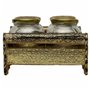 Plateau Alexandra House Living Doré verre Aluminium Bois MDF 13 x 6 x 25 cm