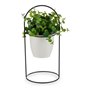 Plante décorative Blanc Avec support Noir Métal Vert Plastique 21 x 30 x 21 cm