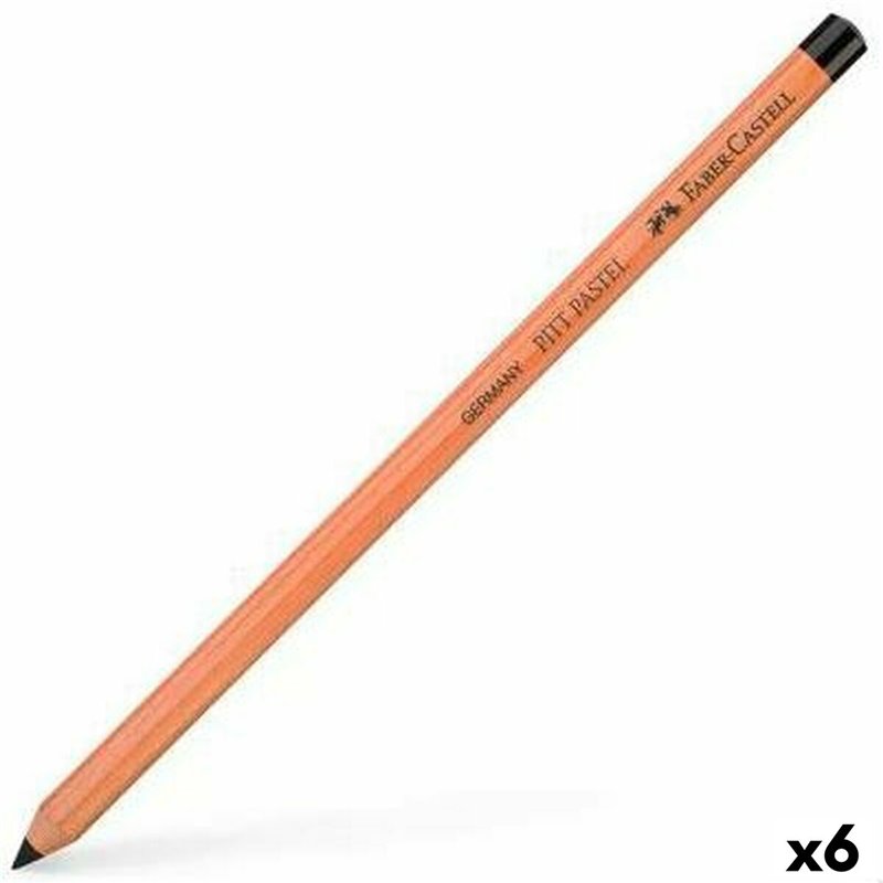 Crayons de couleur Faber-Castell Pitt Pastell Noir 6 Pièces