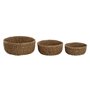 Set de basket Home ESPRIT Naturel Fibre naturelle Boho 30 x 30 x 13 cm (3 Pièces)
