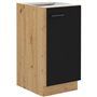 Meuble bas - MODENA - 40 cm - 1 porte battante - Chene artisan et noir mat - CUISINIER