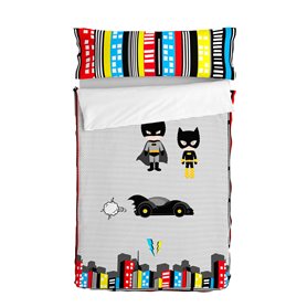 Housse de couette non rembourrée HappyFriday Mr Fox Bat Multicouleur 90 x 200 cm