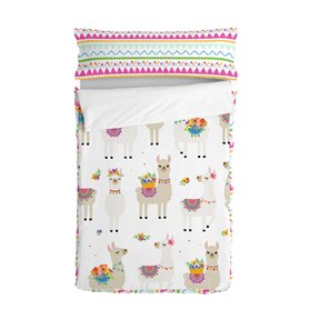 Housse de couette non rembourrée HappyFriday Moshi Moshi Cute Llamas Multicouleur 90 x 200 cm