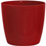Cache-pot brillant - GARDEN ID - Shiny Rouge avec roulettes - 30 x 27 cm - Aspect céramique - Étanche - Déplacement aisé