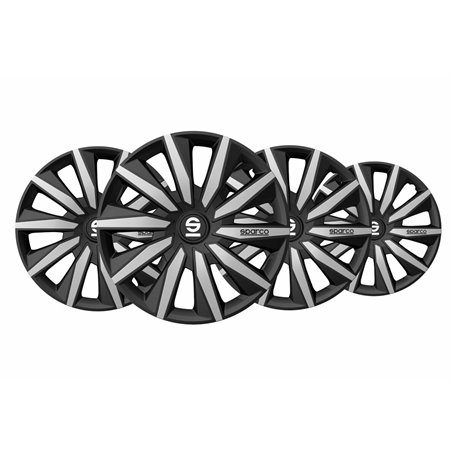 Enjoliveur Sparco Milano Noir/Argenté 16" 4 Unités