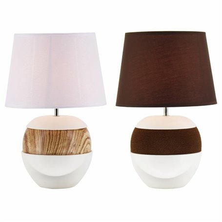 Lampe de bureau DKD Home Decor Céramique Polyester Corde (28 x 28 x 43 cm) (2 pcs)