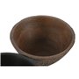 Bol pour Apéritifs Home ESPRIT Marron Noir Marron Clair Bois de manguier Colonial 15 x 15 x 8 cm (3 Unités)