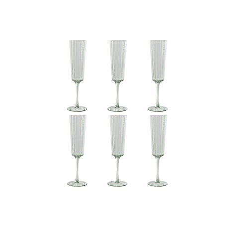 Set de Verres Home ESPRIT Vert Verre 6 x 6 x 23