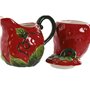Laitière et sucrier Home ESPRIT Rouge Grès 15 x 10 x 11 cm 2 Pièces