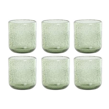 Set de Verres Home ESPRIT Vert Verre 320 ml (6 Unités)