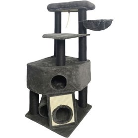 GUILY Arbre a chat gris foncé- 50 x 50 x 141 cm - Gris foncé - 2 plateformes