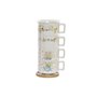 Ensemble de tasses à café DKD Home Decor Multicouleur Métal Bambou Dolomite 260 ml