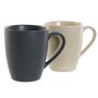 Lot de tasses DKD Home Decor Beige Gris foncé Bois d'hévéa Grès 300 ml 19 x 13 x 31 cm (4 Pièces)