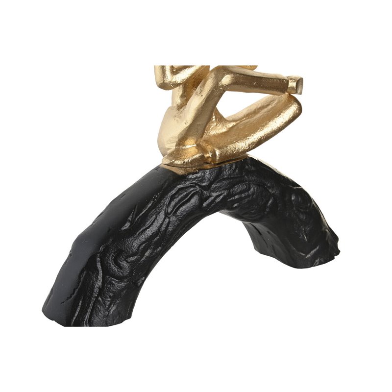 Image secondaire de Figurine Décorative DKD Home Decor 28 x 7 x 35 cm 28 x 8 x 36 cm Noir Doré Yoga (3 Unités)