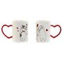Ensemble de 2 mugs Home ESPRIT Love Blanc Rouge Chats