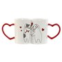 Ensemble de 2 mugs Home ESPRIT Love Blanc Rouge Chats