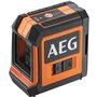 AEG - Niveau laser croix, portée 15 m, laser rouge, 2 lignes, avec 1 adaptateur, 2 piles AA, 1 pochette de rangement - CLR215-B