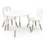 Ensemble table + chaises - FIMIANA - Style scandinave - Blanc mat / Chene kronberg - DEMEYERE