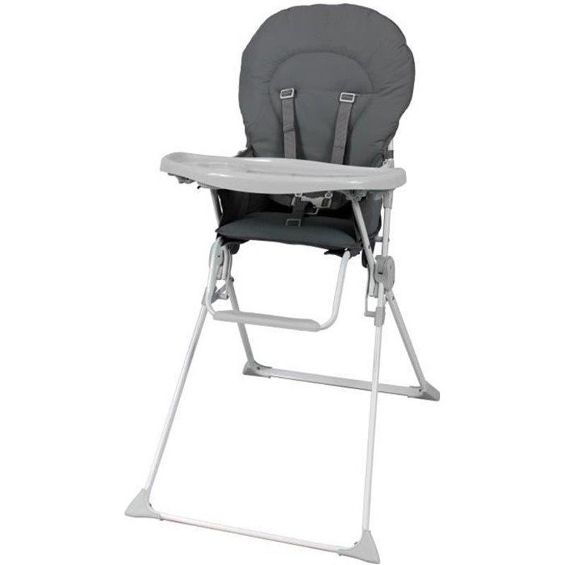 BAMBISOL Chaise haute fixe avec tablette réglable en profondeur grise