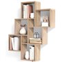 FMD Etagere Murale avec 8 Compartiments Couleur Chene Tablette Salon Rangement 428743