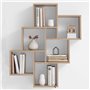 FMD Etagere Murale avec 8 Compartiments Couleur Chene Tablette Salon Rangement 428743