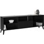 Meubles TV/Hifi Lowboard  - Décor noir - L153,5 x H52 x P31,5 cm - Fabriqué en Allemagne
