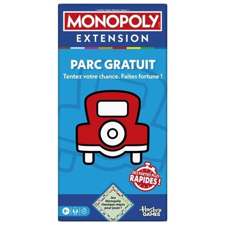 Monopoly Extension Parc gratuit, rend le jeu Monopoly classique plus amusant et plus rapide, 2 a 6 joueurs, 40 minutes, jeux de