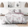 Parure de couette 240x260 cm HOME LINGE PASSION POMPADOUR : Housse de couette + 2 taies d'oreiller - 100% Coton 57 Fils - Blanc/