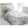 Parure de couette 140x200 cm HOME LINGE PASSION POMPADOUR : Housse de couette + 1 taie d'oreiller - 100% Coton 57 Fils - Vert