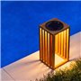 Lanterne solaire décorative - LUMISKY - CHENNAI - H30 cm - En bois teck massif - LED blanc chaud