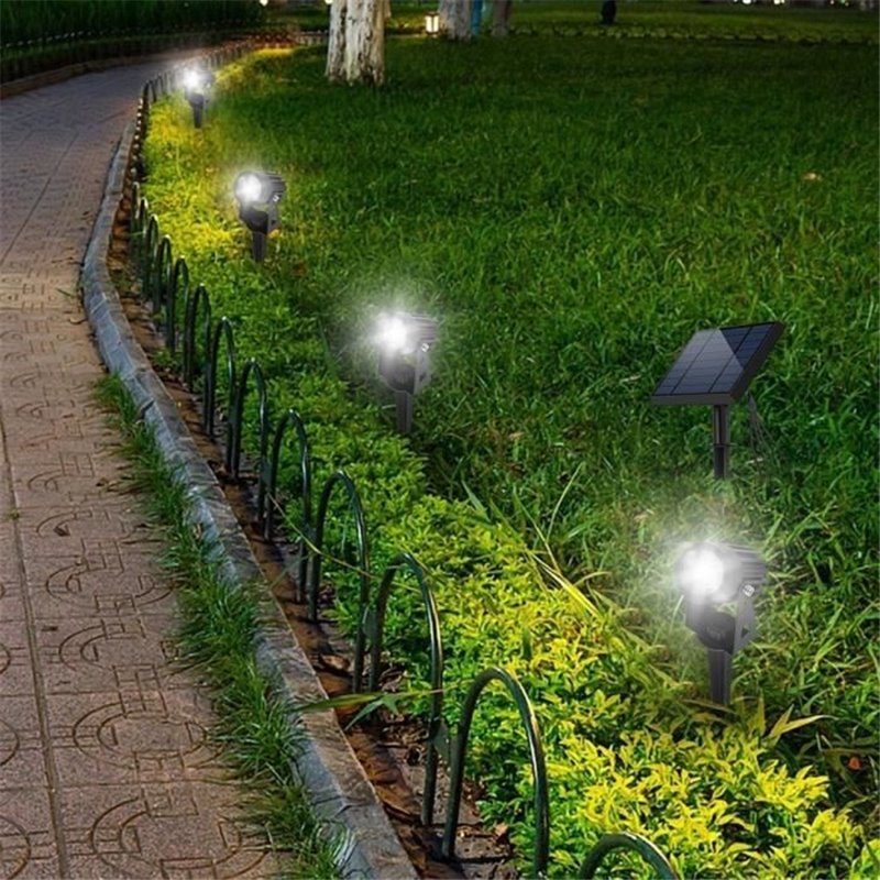 Image secondaire de Quatre spots solaires 4 en 1 a piquer ou a fixer - LUMISKY - ROUNDY - H27 cm - LED blanc froid