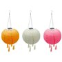 Lot de 3 lampions solaires - LUMISKY - SHANGRI LA - H20 cm - Rose, creme et orange - LED blanc chaud