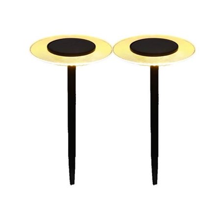 Lot de 2 balises solaires a piquer - LUMISKY - UFO - H35 cm - LED blanc chaud