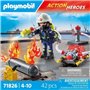 PLAYMOBIL 71826 Pompier pompe a eau & réservoir enflammé