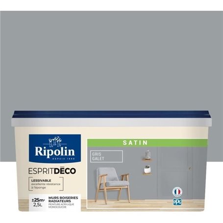 RIPOLIN ESPRIT DECO MULTI SUPPORTS GALET   satin  2,5L